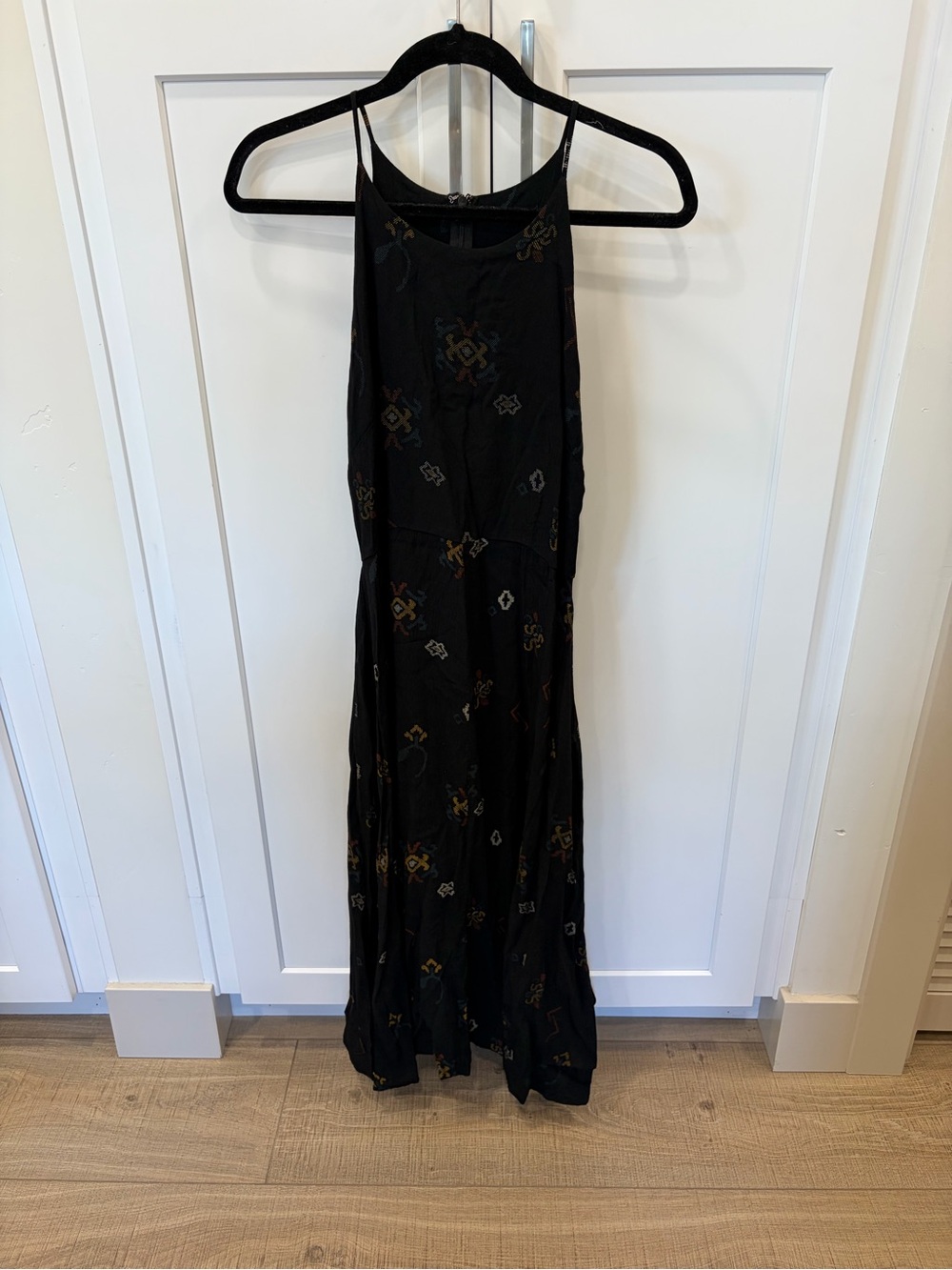 Bel Kazan Floral Black Maxi Dress, Size M